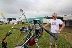 Brian with his homebuild Briggs and Stratton re-drive powered flex-wing trike