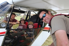 Not an SSDR - the Rotax 912 powered Flylight Skyranger giving Ryan and Oliver their first ever taste of sitting in an aircraft